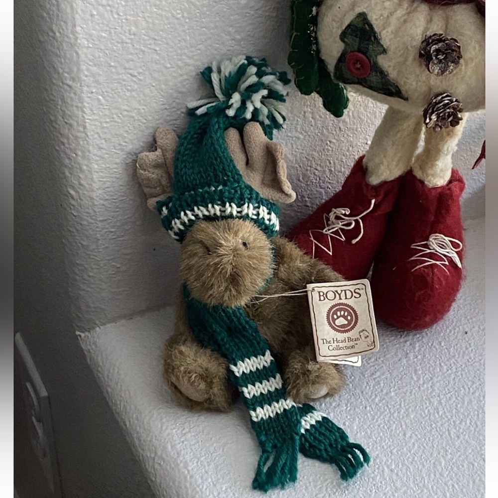 Boyds Bears Lil’ Chrismoose Head Bean Collection HB’s Heirloom Series